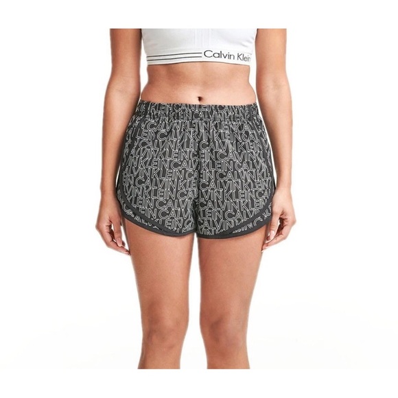 Calvin Klein High Rise Logo Athletic Gym Shorts Workout Plus Sz XXL - Picture 2 of 5